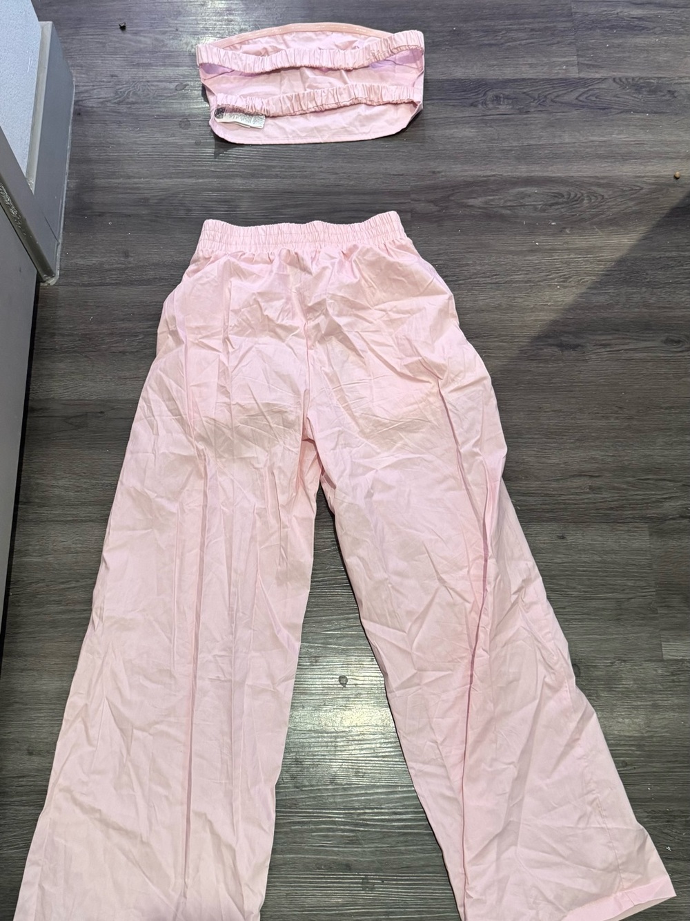 MISSGUIDED Bandeau Crop Top And Wide Leg Pants Co-Ord Set XS